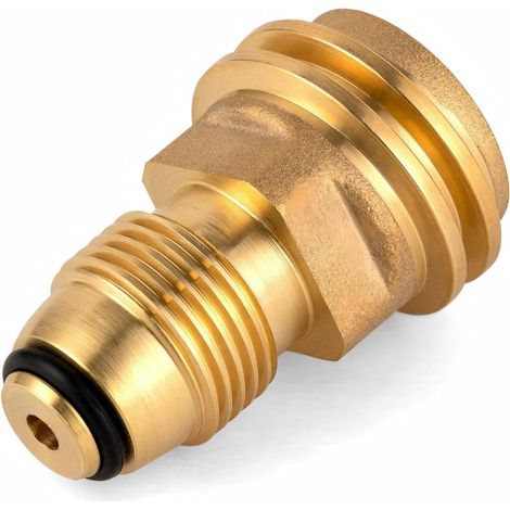 POL-auf-QCC1-Propantank-Adapter – robuster Propan-Konverter aus massivem Messing, für 100-Pfund-/20-Pfund-LP-Tanks, Alt-zu-Neu-Verbindung, Grills/Campingkocher/Heizungen und Wohnmobile, wasserdicht un (1/5)