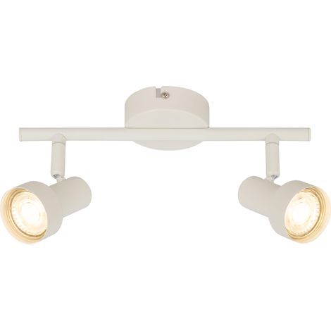 Plafonnier orientable, douille GU10, max. 9 W, spot de plafond, luminaire plafonnier, lustre salon, lumière plafond, lustre chambre, salle à manger, 47,5 cm, blanc antique (1/5)