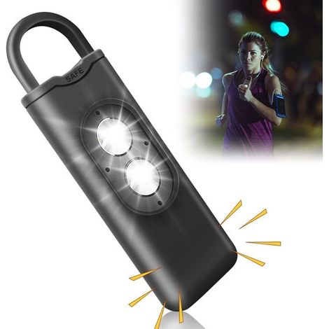 Alarme personnelle avec lampe torche - 1 pièce - Noir - Alarme de poche - Alarme panique (1/5)