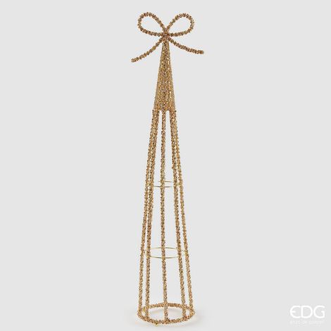 EDG Enzo De Gasperi Decoro Cono Jewel Natale H 66 Cm Gold