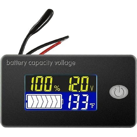 Testeurs de batterie, voltmètre avec affichage de la température, affichage de la tension de la batterie, jauge de batterie au plomb-acide, jauge de batterie au lithium (alarme 12 V) (1/5)