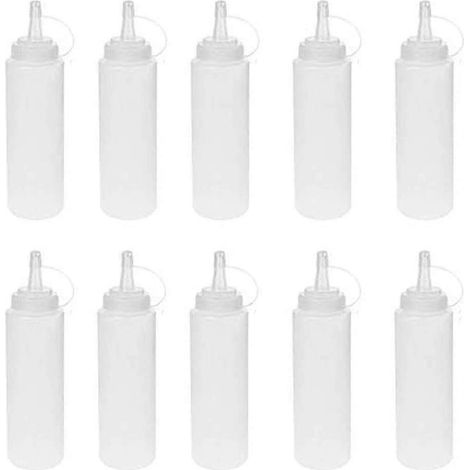 Lot de 10 flacons souples de 240 ml (8 oz), multi-usages et anti-fuites. (1/4)