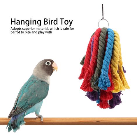 Jouet pour perroquets, corde en coton, jouets suspendus pour cage à oiseaux