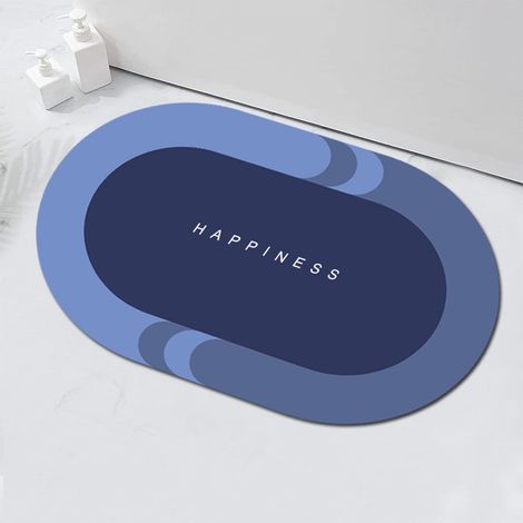 Tapis De Bain - Absorbant Rapide En Diatomée - Antidérapant - Pour Salle De Bain Toilette Entrée Salon Chambre - 40 X 60 Cm - Bleu - 1 Pièce