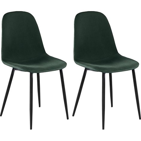 Miller-Chaise de salle à manger en tissu vert foncé Pack de 2
