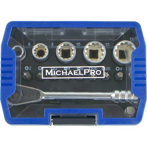 1/4" Micro Bit Cliquet Mini Tournevis à Couple élevé 17 en 1 Close Quarter avec embouts, cannelures et adaptateurs (1/5)