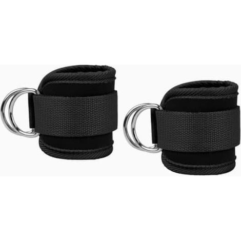 Set mit 2 Knöchelmanschetten für Kabelzugmaschinen – verstellbare Riemen für Bein- und Gesäßübungen (schwarz) (1/5)