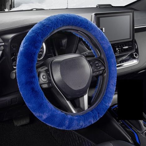 Coprivolante per auto, coprivolante morbido in peluche con superficie antiscivolo, comodo coprivolante elastico, copriauto per riscaldamento e protezione (1/5)
