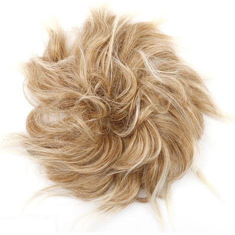 Pelucas con moño rizado para mujer, coletas despeinadas, gomas para el pelo, pelucas voluminosas, extensiones de cabello sintético. (1/5)