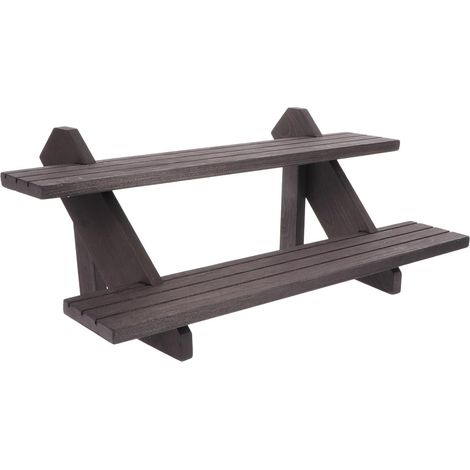 Soporte de madera oscura para exhibir pendientes, estante para joyas (1/5)