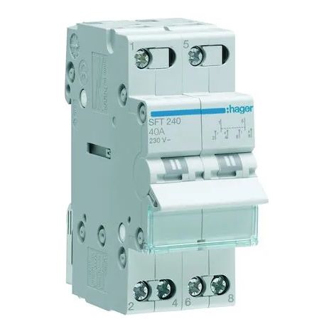 Hager SFT240 Modulares Um switches grau 40A 230V