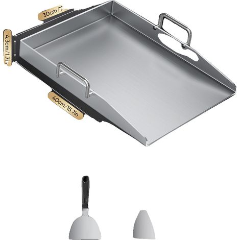 Plaque de Grill Plancha, Résistance à Haute Température, Facile à Nettoyer, argent (1/2)