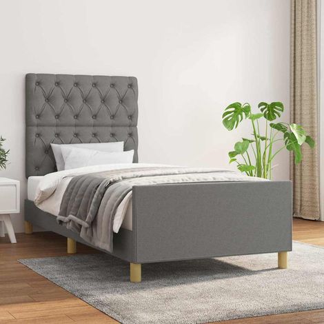 Estructura de cama sin colchón tela gris oscuro 80x200 cm (1/5)