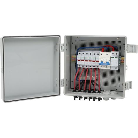 Boîte de jonction solaire 6 entrées IP67 étanche, avec fusibles 15A et parafoudre 40KA, DC1000V pour panneaux photovoltaïques. (1/5)