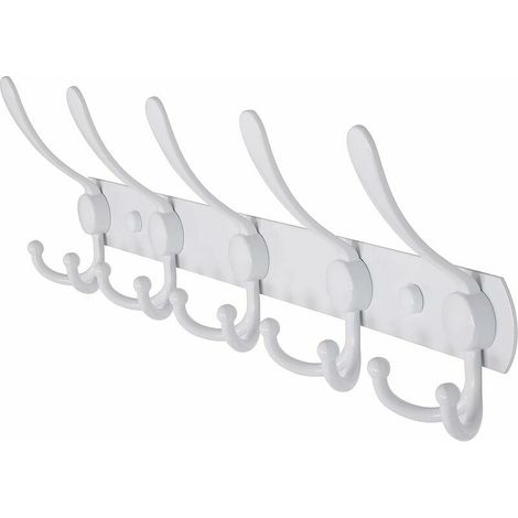 Lucky-88 – Wandgarderobe mit 5 Haken – Edelstahl und Aluminiumlegierung – Maße 41,3 x 13,3 x 5 cm – Für Mäntel, Hüte, Handtücher (1/5)