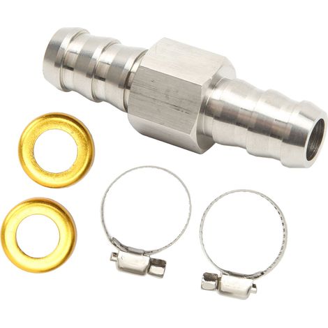 Adaptateur en T pour conduite de carburant 304 acier inoxydable raccord manomètre capteur avec collier pour boîtes de vitesses liquide refroidissement carburateur 1/2 pouce (1/5)