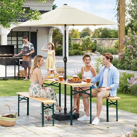 WOLTU Beer Tent Set 3-Piece Set 1x Table + 2x Bench Indoor - Outdoor Tent Set Beer Table Set Foldable (1/5)