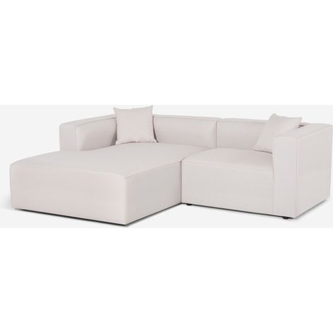 Divano modulare 3 posti in tessuto componibile penisola angolare Lorys - Beige