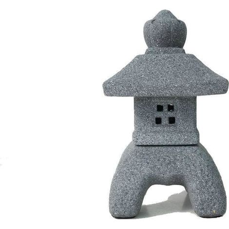 Lanterna Giapponese in ceramica con tetto quadrato - h. 29 cm. (1/3)