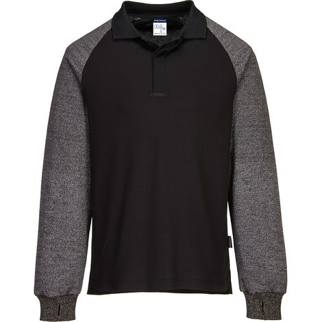 Polo de manga resistente a cortes Negro L