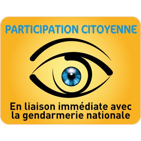 Panneau PARTICIPATION CITOYENNE GENDARMERIE (PC004) - 650 x 500 mm