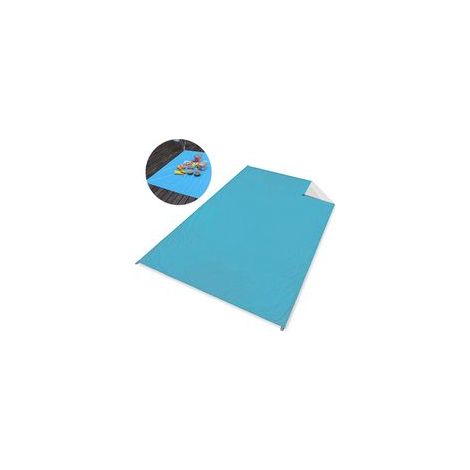 Tapis de pique-nique d'extérieur - 210 x 150 cm, bleu ciel et argent (1/5)
