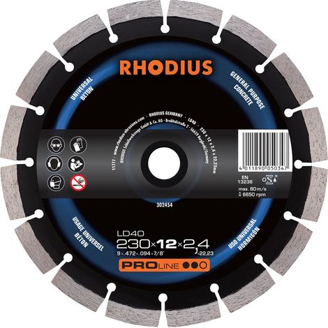 Rhodius LD 40 disque à tronçonner diamanté 230 mm argenté