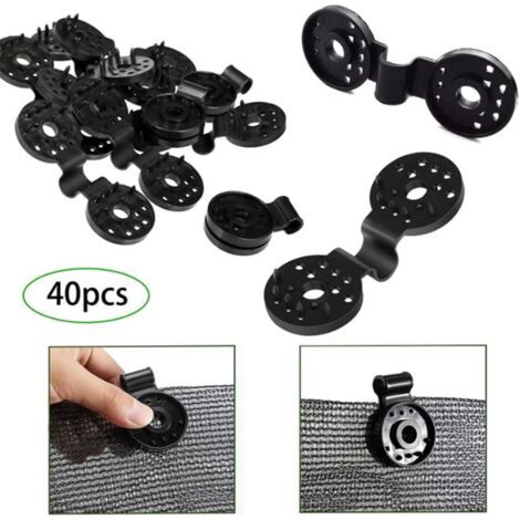 40 clips pour toile d'ombrage anti-UV – crochets pour l'installation d'ombrages agricoles (1/5)