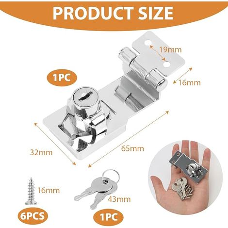 90 Degree Right Angle Key Cabinet Door Lock - Zinc Alloy Latch (1/4)