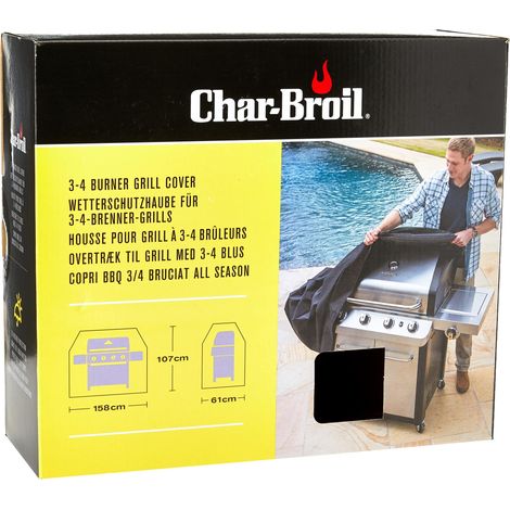 Char-Broil Custodia Barbecue Nero Poliestere per Barbecue a 3-4 Bruciatori