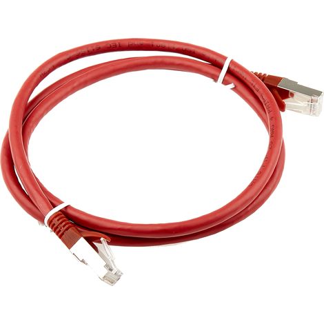 Câble cat 6 Avec connecteur / , F/UTP, gaine LSZH Rouge, 1m ( Prix pour 1 )