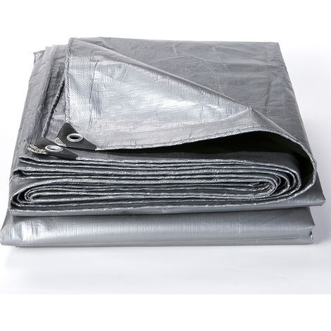 PE Protective Tarp, Waterproof and Durable, Waterproof Cover for Wood, Protective Cover in Grey, 3x4m (1/3)