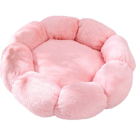 - Lit Ronde Forme Beignet Avec Coussin Central Amovible Et Lavable - Tissu Peluche Doux - Antidérapant - 1 Pièce (1/5)