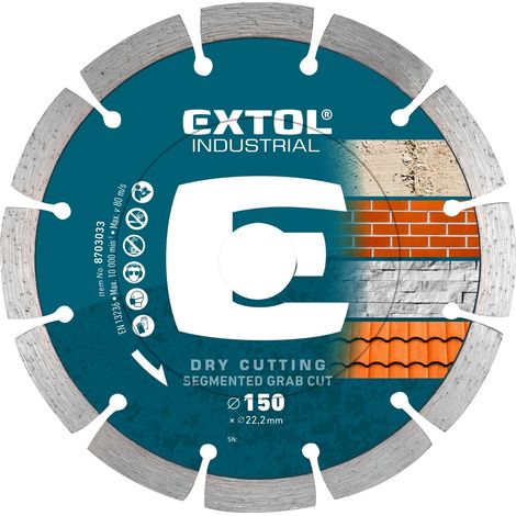 Disco de corte segmentado de diamante EXTOL INDUSTRIAL Grab Cut, corte en seco, O 150x22.2x2.3mm 8703033
