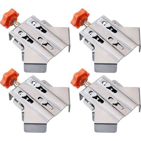 Pinces D'angle en Acier Inoxydable 4 Pièces, Fixateur à 90 Degrés avec Conception Mobile pour les Projets de Décoration de la Maison, le Bricolage du Bois, Compact et Léger (1/5)