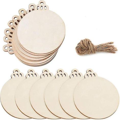 16 planches rondes en bois vierges pour décoration suspendue, bricolage et décoration (1/5)