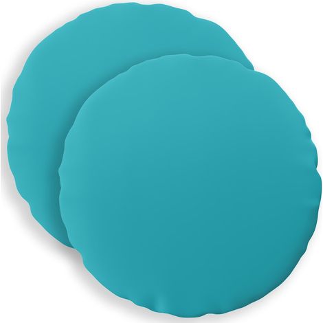 Cushion Cover 2 pcs HEERLEN Turquoise Ø 30 cm Polyester vidaXL (1/5)