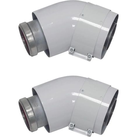 Vaillant Codo 45 grados (2 uds.) turboTEC guía de aire/humos, aluminio, 60/100 mm, 303809