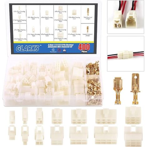 Conectores de cable eléctrico automotriz 6,3 mm kit de 1 2 3 4 6 8 9 pines para motocicleta, bicicleta, coche, barco (1/5)