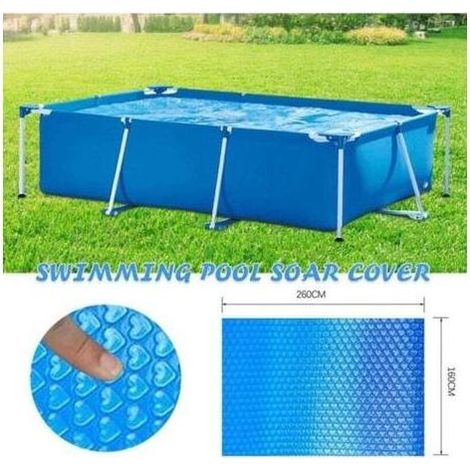Bâche solaire à bulles pour piscine rectangulaire, couverture thermique anti-UV contre évaporation et poussière (1/3)