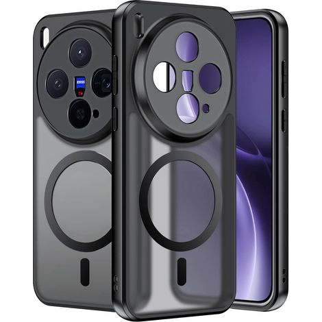 Funda para Vivo X300, compatible con MagSafe, funda mate Erbord, color negro. (1/5)