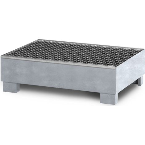RR Industrietechnik Auffangwanne aus Stahl für 2x 200 Liter Fass mit Gitterrost verzinkt