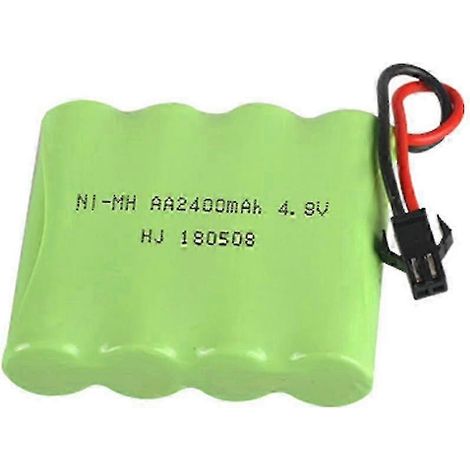 Batterie NiMH 4,8 V 2400 mAh pour jouets radiocommandés, éclairage électrique, compatible avec les jouets télécommandés (piles AA 4,8 V 2400 mAh). (1/5)
