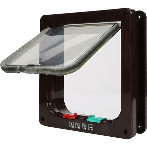Cat Flap Cat Dog Lockable 4 Position Safety Door With Tunnel