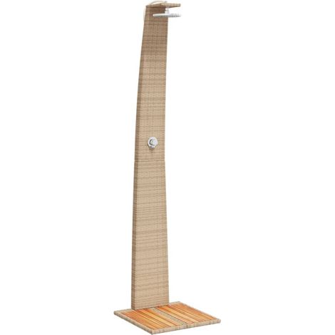 Maison Exclusive - Gartendusche Beige 55x60x224 cm Poly Rattan un