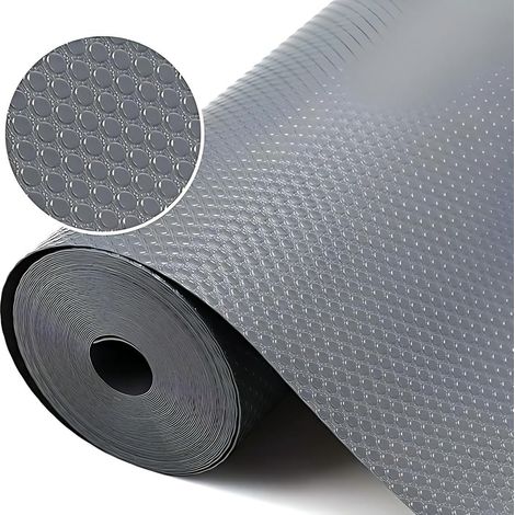 Tapis de tiroir en EVA imperméable antidérapant non adhésif pour étagères, armoires, tiroirs, réfrigérateur (gris foncé/points, 30 x 500 cm) (1/5)