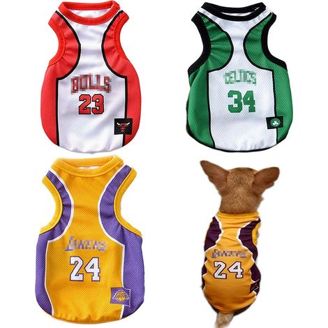 Lot de 3 vêtements pour chiens (Chihuahua, Yorkshire, Bulldog) taille XXXL - Vêtements de basketball pour garçons et filles (1/4)