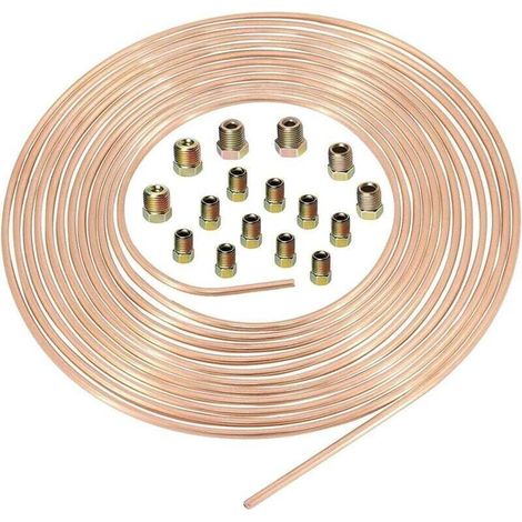 [JAMAIS UTILISÉ]Tuyau de frein en alliage cuivre-nickel de 25 pieds, diamètre extérieur de 3/16 de pouce, résistant à la rouille. (1/4)