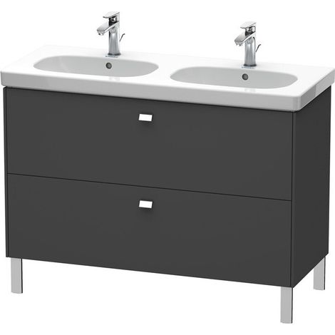 Lavabo Duravit Brioso Vanity da 117,0 x 46,9 cm, 2 estraibili, per lavabo D-Codice 034812, Colore (anteriore/corpo): Decorazione grafite opaca, maniglia cromata - BR442801049