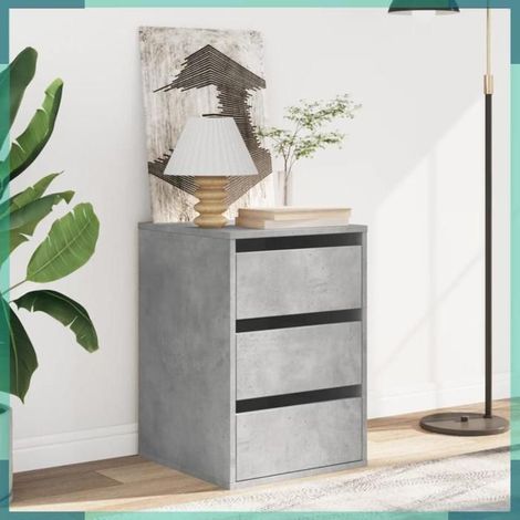 852837 Commode d'angle gris béton 40x41x58 cm bois d'ingénierie (1/5)